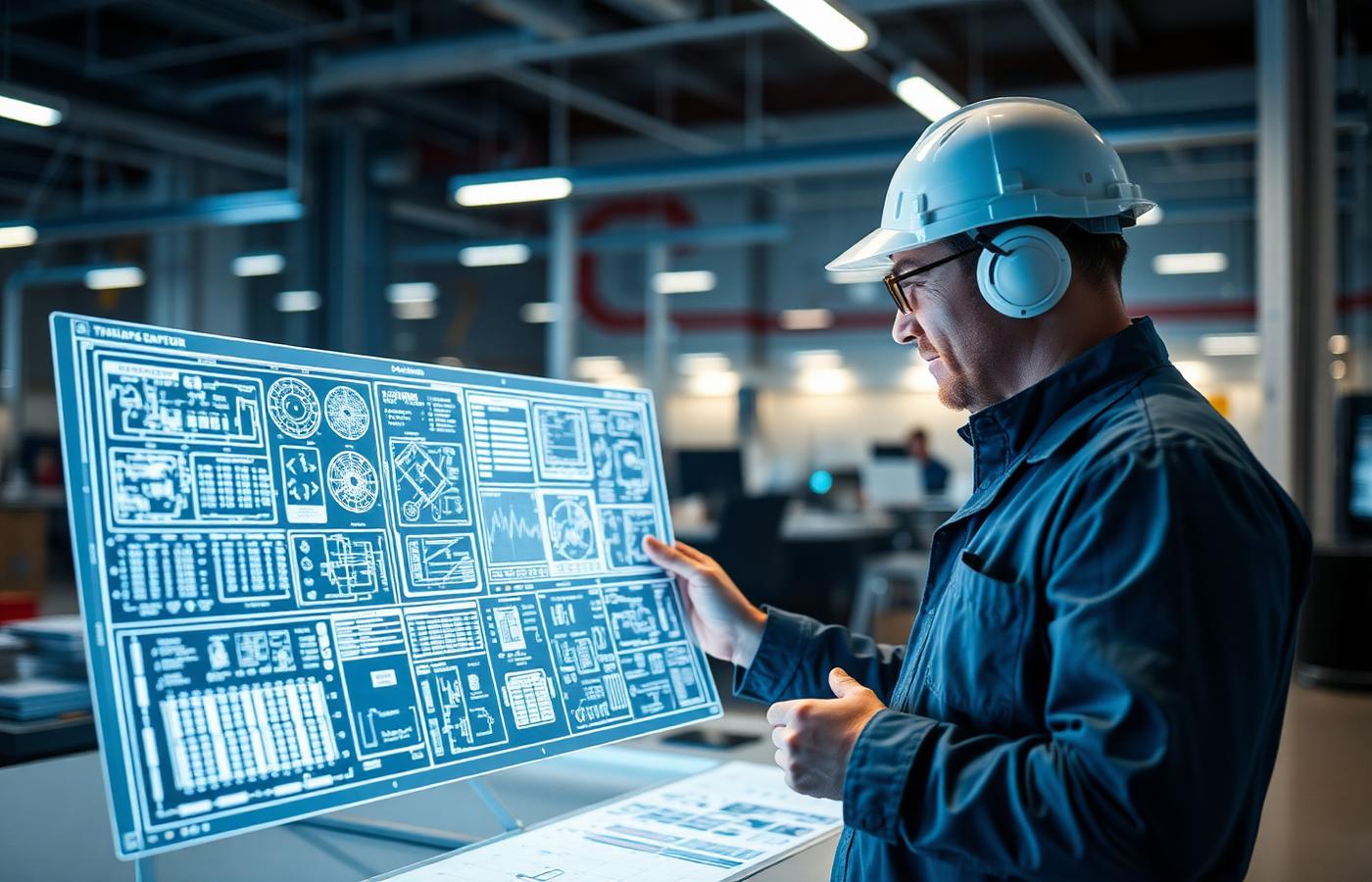 Engineer reviewing BOMs and routings in ForgeSphere